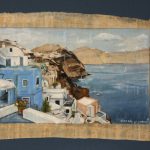 la-caldera-santorin-grece-10-x-14-po-sur-papyrus-vendu-2